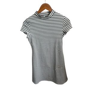 Free People FP Beach Grey & White Stripe A-Line Mini Dress Size XS